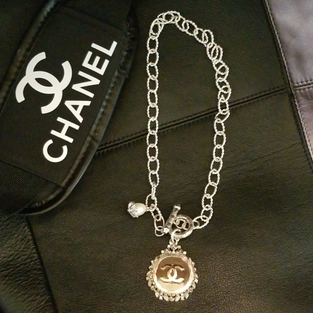Handmade Chanel Button necklace